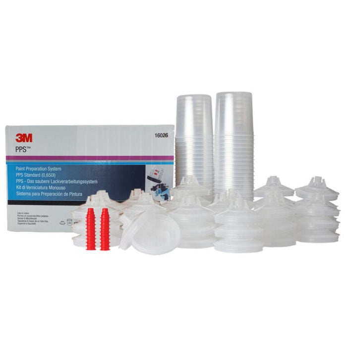 3M 125 Micron 650ml Paint Preparation System (PPS) Lids & Liners (Pkt 50)