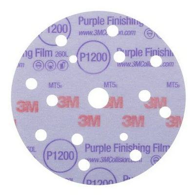 3M P1500 260L Purple Finishing Film Discs 150mm 15 Hole - Pack of 50
