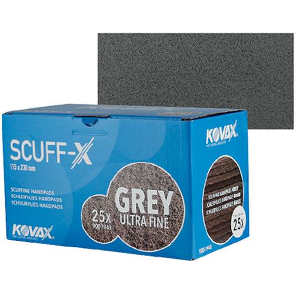 Kovax 115x230mm Scuff -x Ultra Fine Grey Handpads - Pack of 25