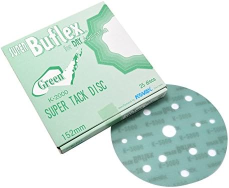 Kovax K2000 152mm Buflex Sp Tack Discs 15 Hole (Green) - 25 per Box